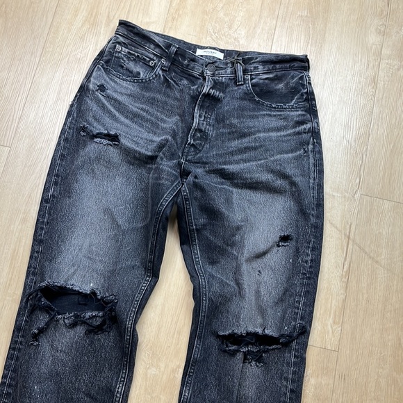 MOUSSY VINTAGE MV Odessa Wide Straight Jeans Black, SIZE 30 0894 - Picture 7 of 13